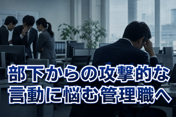 部下からの攻撃的な言動に悩む管理職へ──「逆パワハラ」という言葉の陰にある本当の問題