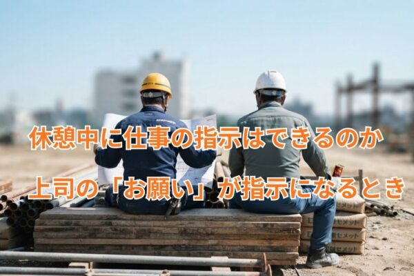 休憩中に仕事の指示はできるのか　上司の「お願い」が指示になるとき