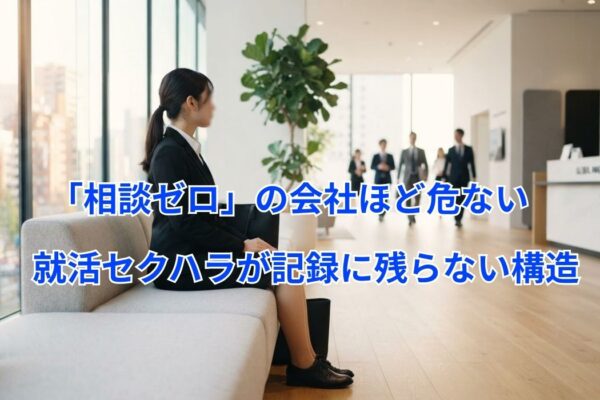 「相談ゼロ」の会社ほど危ない　就活セクハラが記録に残らない構造